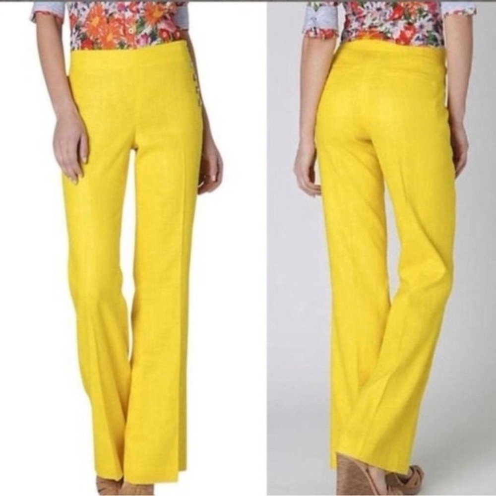 Anthropologie Cartonnier Flare Pants Yellow